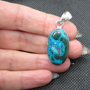 Colgante Crisocola con malaquita y plata
