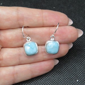 Pendientes larimar y plata