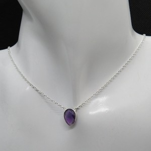 Collar joyería en plata amatista