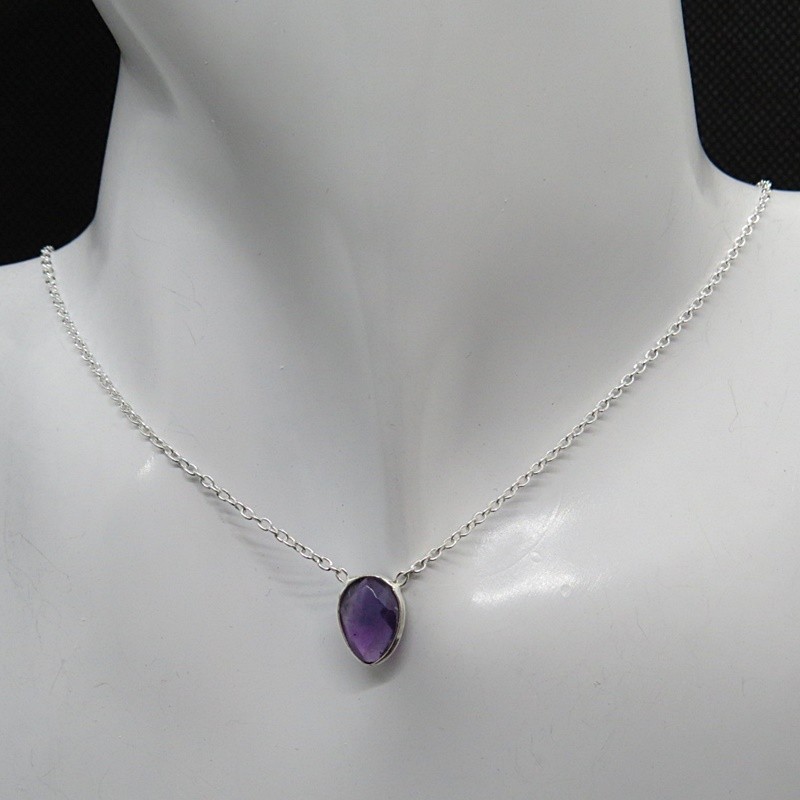 Collar joyería en plata amatista