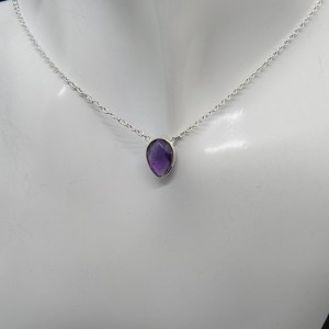 Collar joyería en plata amatista