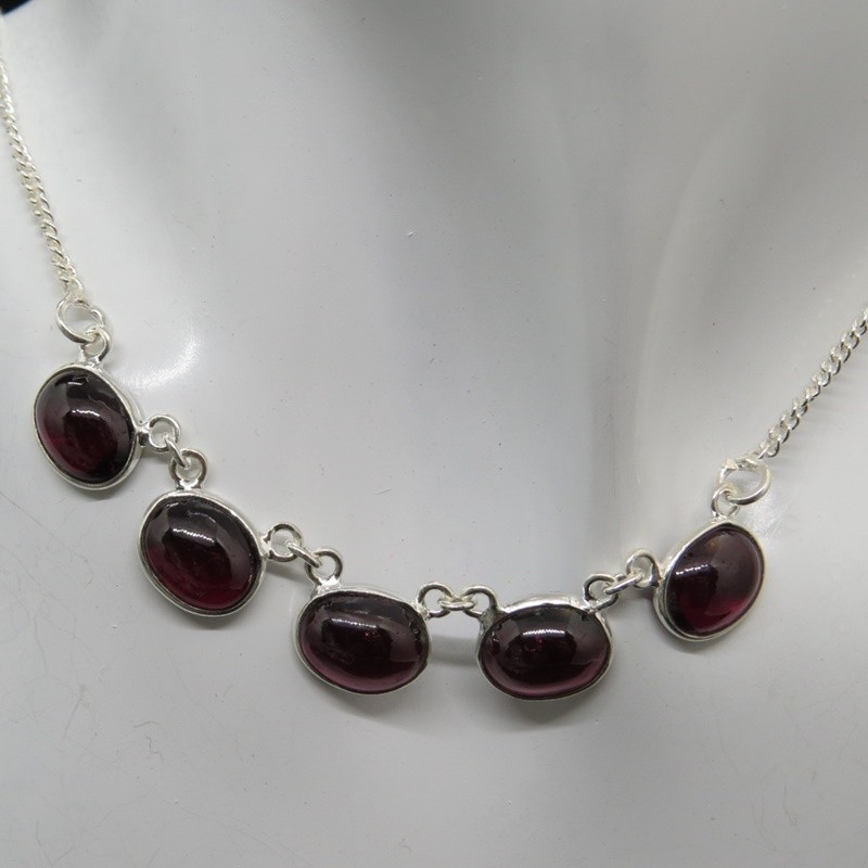 Collar joyería en plata granate