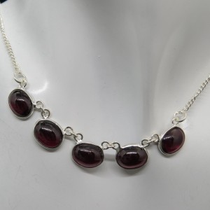 Collar joyería en plata granate