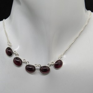 Collar joyería en plata granate