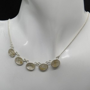 Collar joyería en plata cuarzo rutilado