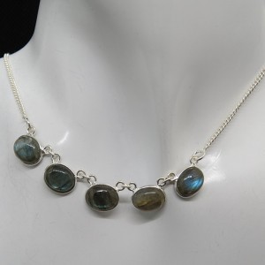 Collar joyería en plata labradorita