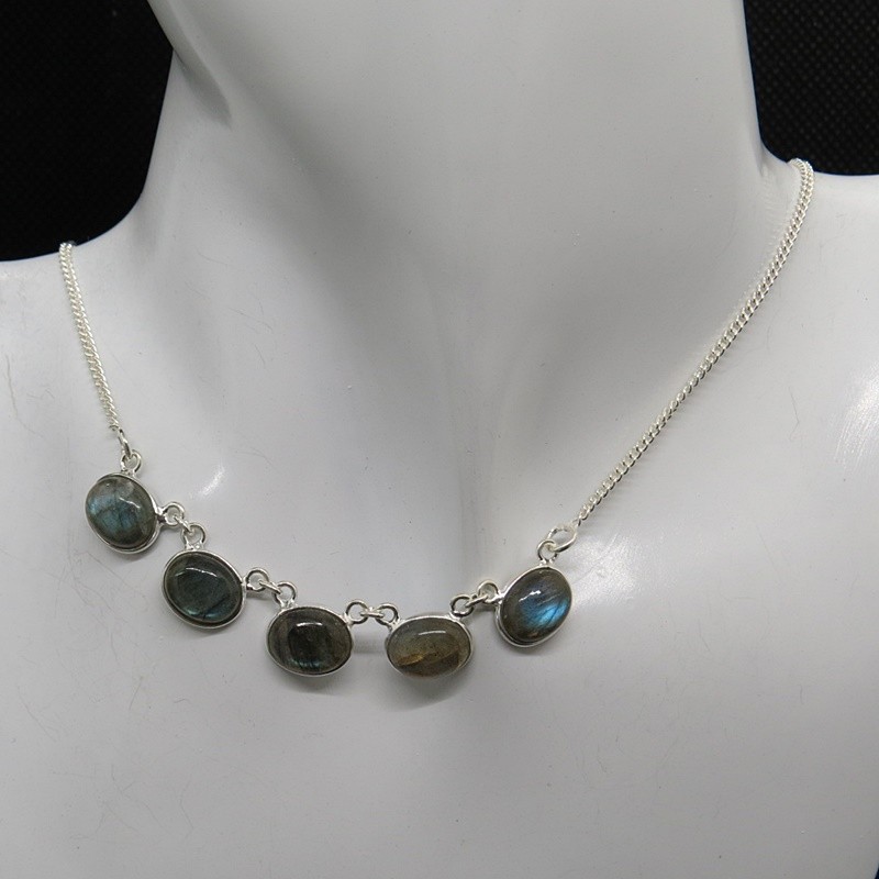 Collar joyería en plata labradorita