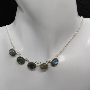 Collar joyería en plata labradorita