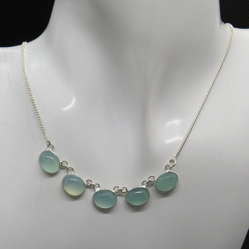 Collar joyería en plata aguamarina