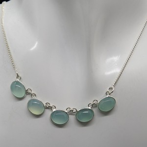 Collar joyería en plata aguamarina