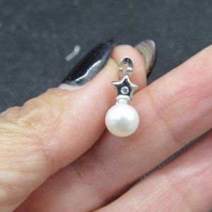 Pendientes perla, circonitas y plata