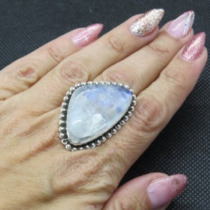 Anillo piedra luna y plata