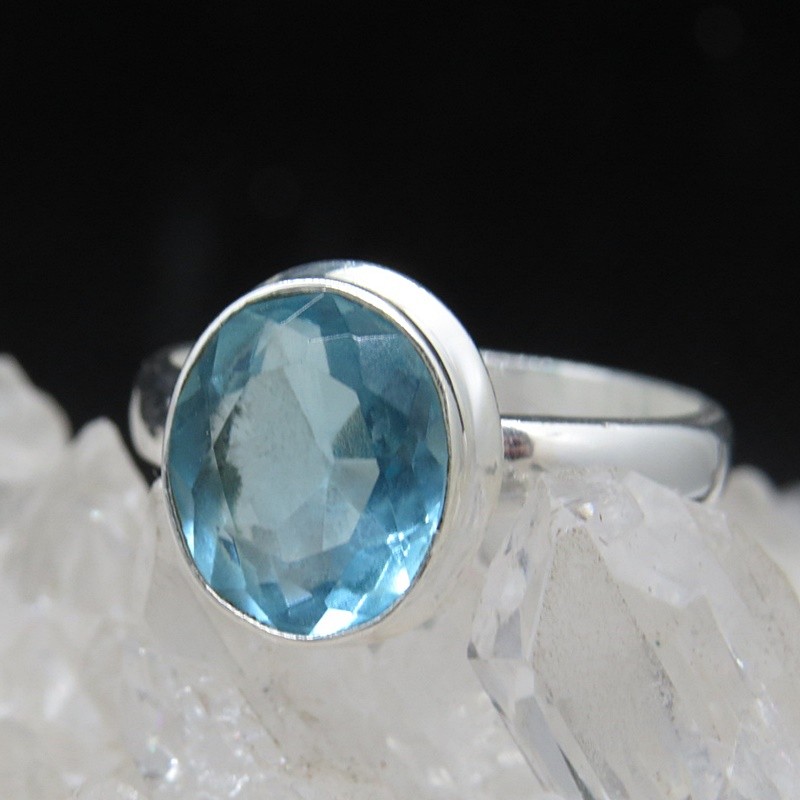 Anillo topacio y plata