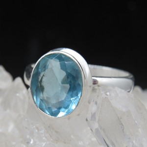 Anillo topacio y plata