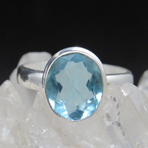 Anillo topacio y plata