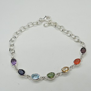 Pulsera joyería en plata siete chakras