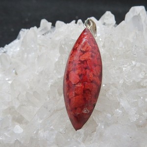 Colgante coral y plata