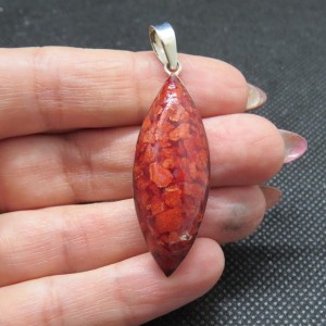 Colgante coral y plata