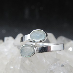 Anillo aguamarina y plata