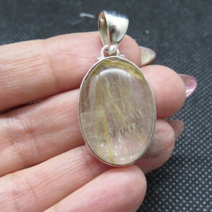 Colgante cuarzo rutilado y plata