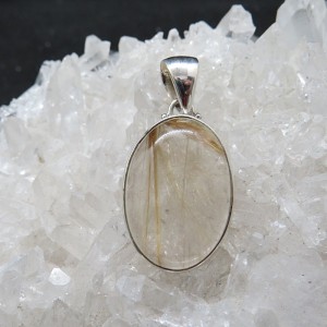 Colgante cuarzo rutilado y plata