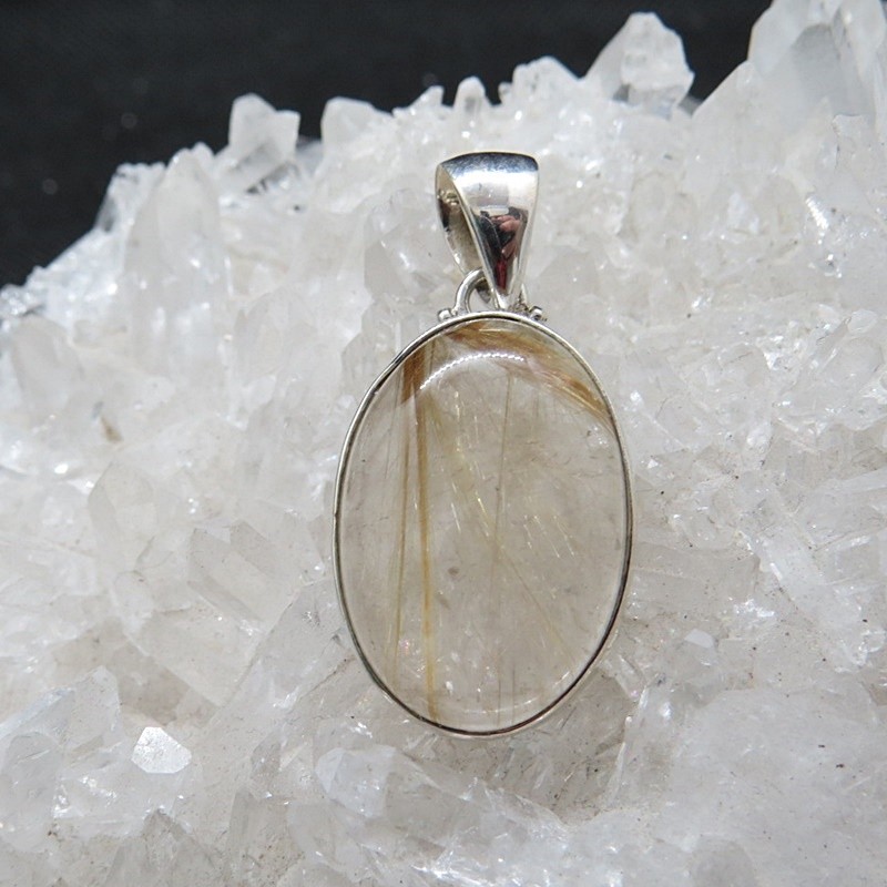 Colgante cuarzo rutilado y plata