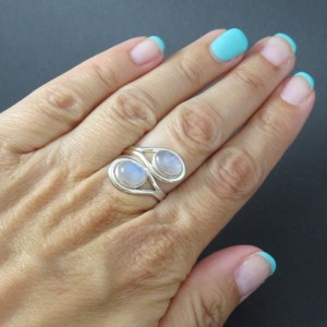 Anillo piedra luna y plata