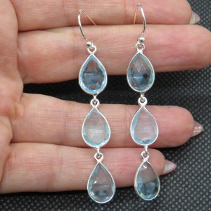 Pendientes topacio y plata