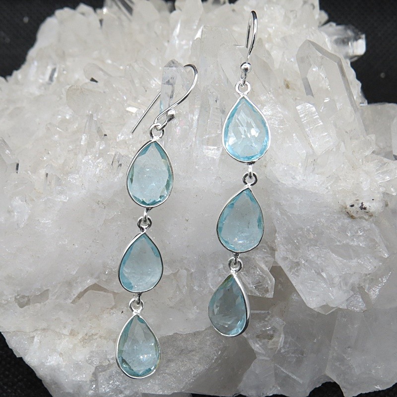 Pendientes topacio y plata