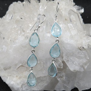 Pendientes topacio y plata