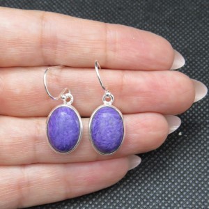 Pendientes Charoita y plata