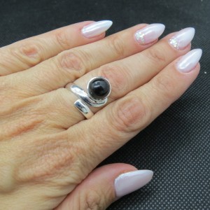 Anillo ónix y plata