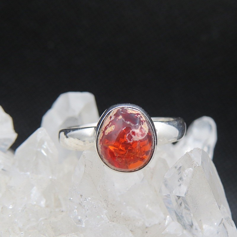 Anillo ópalo de fuego y plata