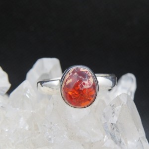 Anillo ópalo de fuego y plata