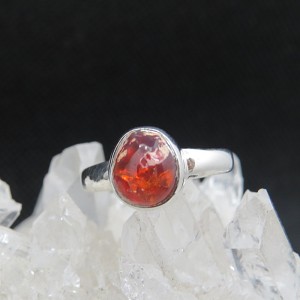 Anillo ópalo de fuego y plata