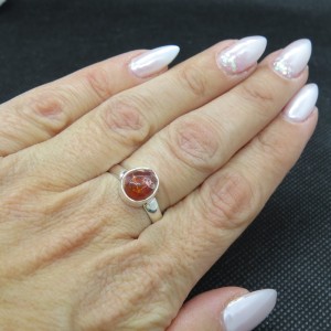 Anillo ópalo de fuego y plata