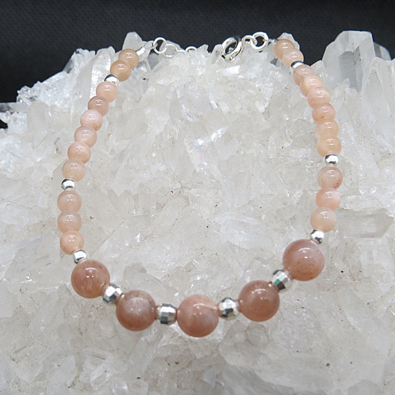 Pulsera piedra sol y plata 925 mm