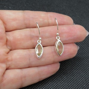 Pendientes cuarzo citrino y plata