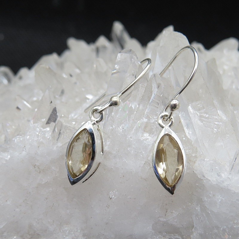 Pendientes cuarzo citrino y plata
