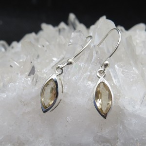 Pendientes cuarzo citrino y plata