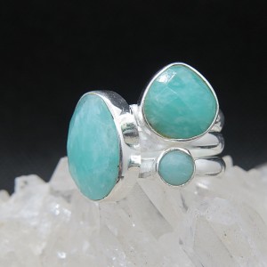 Anillo amazonita y plata