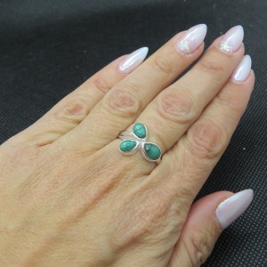 Anillo malaquita y plata