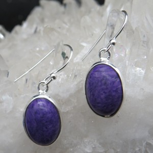 Pendientes Charoita y plata