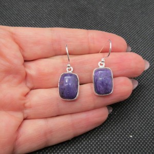 Pendientes Charoita y plata