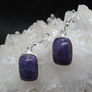 Pendientes Charoita y plata