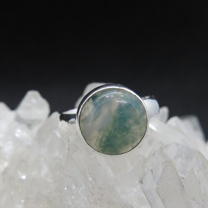 Anillo ágata musgosa y plata