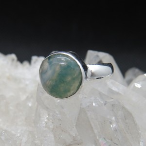Anillo ágata musgosa y plata