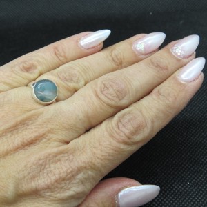 Anillo ágata musgosa y plata