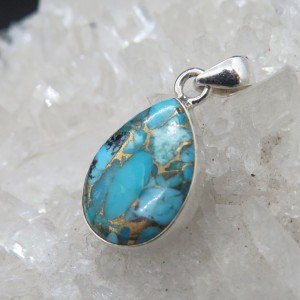 Colgante turquesa azul cobre y plata