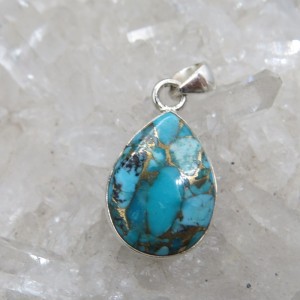 Colgante turquesa azul cobre y plata